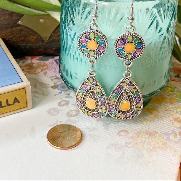 3/$15 Bohemian Mandala Dangle Earrings - Multi - Picture 7 of 10